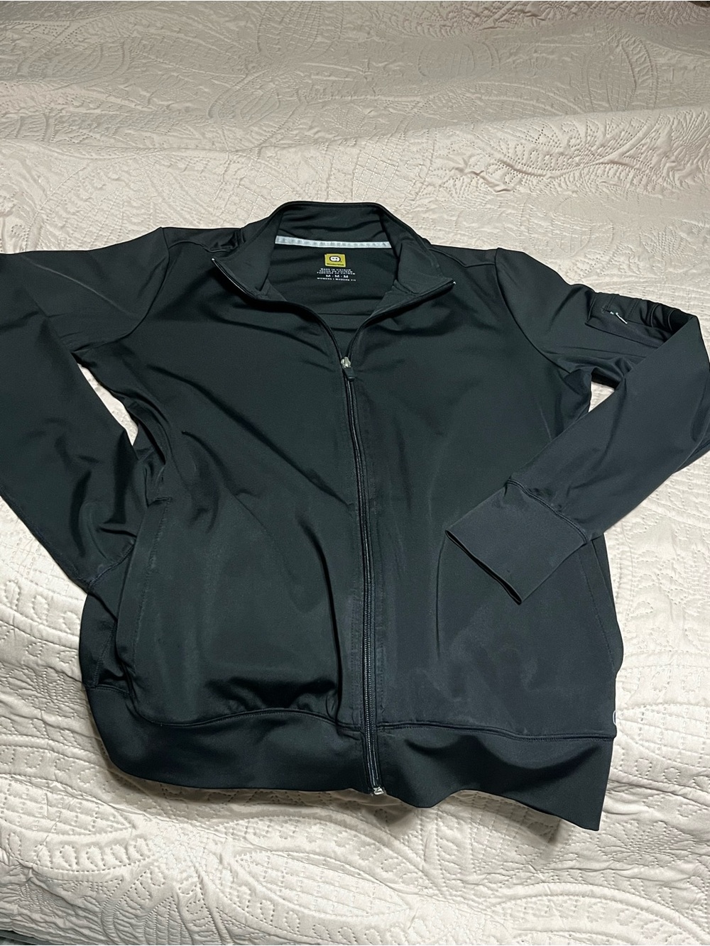 WonderWink black scrub jacket with zipper